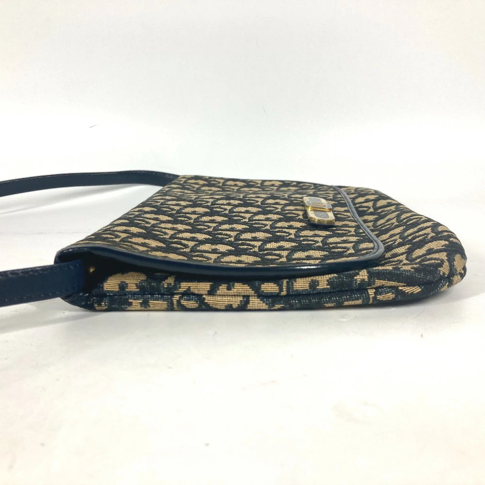 Dior Trotter CD Logo Accessory Clutch Shoulder Bag Canvas Leather Navy Blue - Picture 4 of 14